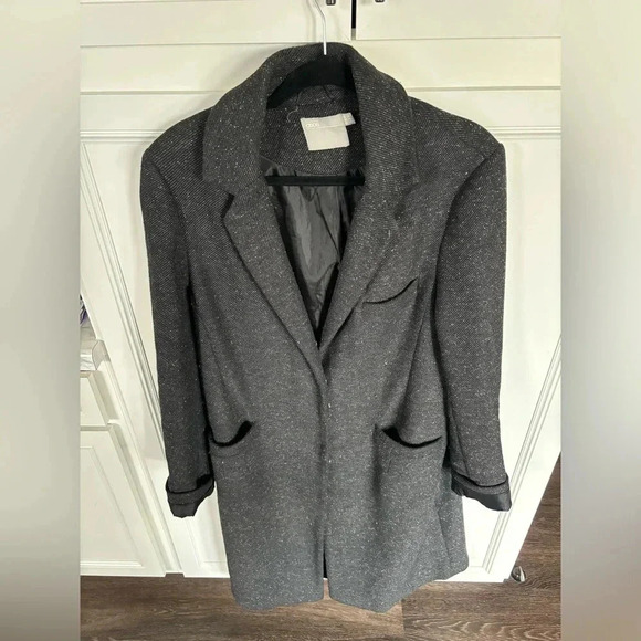 ASOS Jackets & Blazers - ASOS trench, charcoal gray, textured, oversized fit